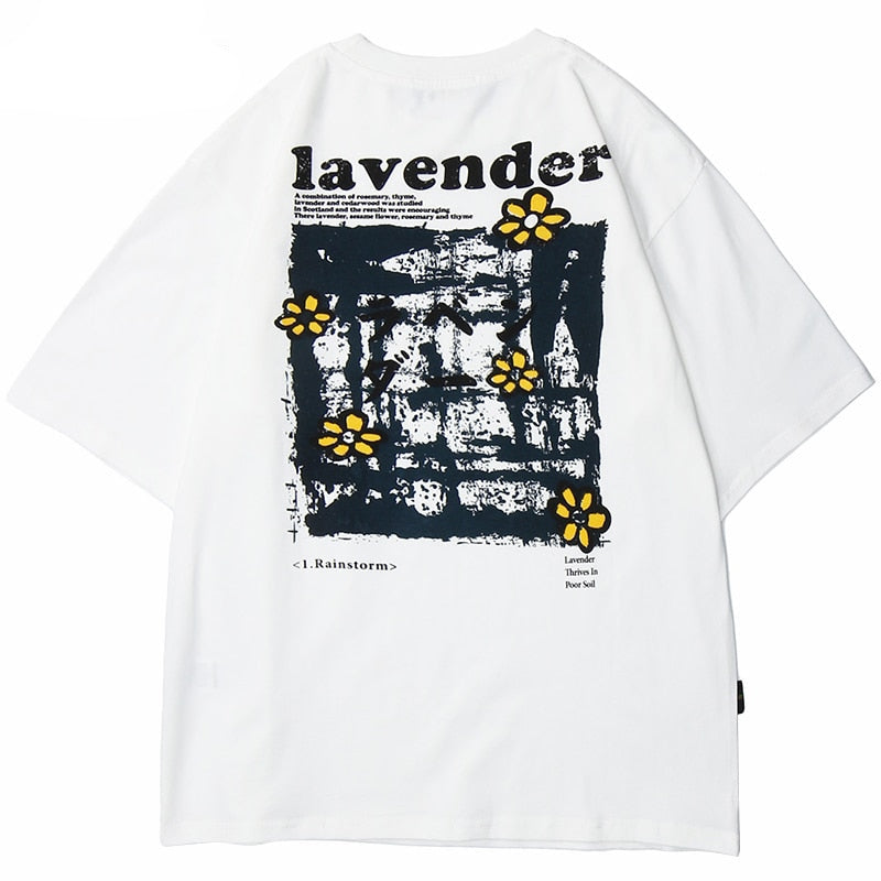 Men Hip Hop T Shirt Streetwear Harajuku Floral T-Shirt Oversize Summer Short Sleeve | Vimost Shop.