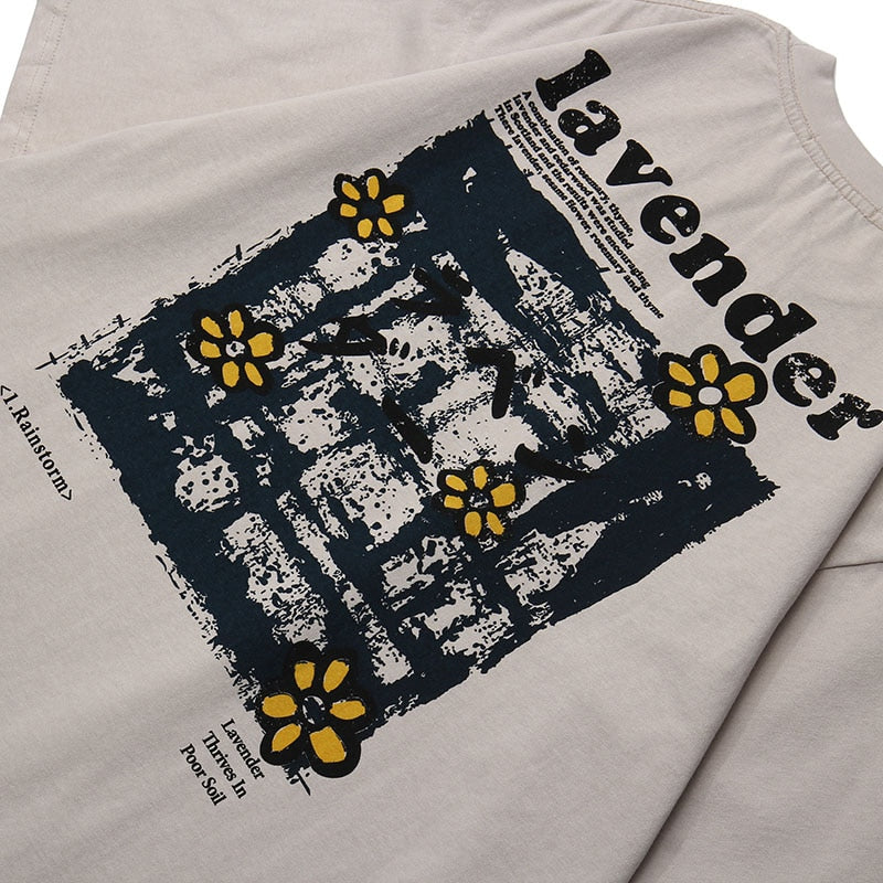 Men Hip Hop T Shirt Streetwear Harajuku Floral T-Shirt Oversize Summer Short Sleeve | Vimost Shop.