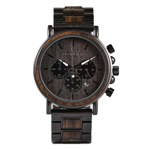 Wooden Men Watch Relogio Masculino Top Brand Luxury Chronograph Date Display Stop Watches erkek kol saati Great Gifts | Vimost Shop.