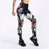 New Arrival Women Leggings Sexy Girl With Roses Printed Leggings Gothic Fitness Workout Leggings Mid Waist Pants | Vimost Shop.