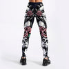 New Arrival Women Leggings Sexy Girl With Roses Printed Leggings Gothic Fitness Workout Leggings Mid Waist Pants | Vimost Shop.