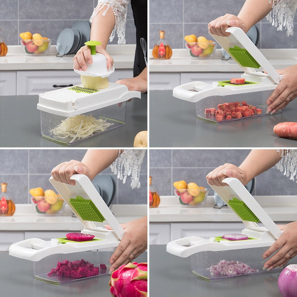 Multifunctional Vegetable Cutter Shredders Slicers Fruit Potato Peeler Carrot Grater Kitchen Accessories Basket Vegetable Slicer | Vimost Shop.