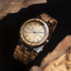 Men Wristwatches Quartz Movement Complete Calendar Wood Watch Week Display relogio masculino in Gift Box | Vimost Shop.