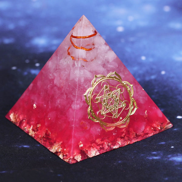 Pink Orion/Ogan Energy Pyramid symbolizing love brings good luck resin decoration craft orgone | Vimost Shop.