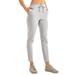 Women's Stretch Casual Pants Drawstring Jogger Travel Lounge Sweatpants with Zipper Pockets