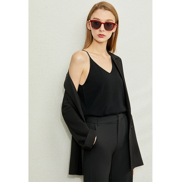 Minimalism Spring Summer Knitted Soft Solid Vest tops Women Causal Vneck sleeveless Camisole Top Women | Vimost Shop.