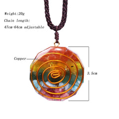 7 Chakra Orgone Pendant Colorful Stone Necklace Energy Healing Crystals Chips Tumbled Stones Mixed Orgonite Resin Necklace | Vimost Shop.