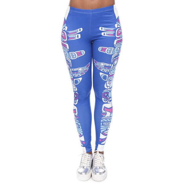 Women Fashion Legging Aztec Round Ombre Printing leggins Slim High Waist Leggings Woman Pants | Vimost Shop.