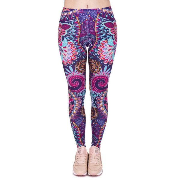 Women Fashion Legging Aztec Round Ombre Printing leggins Slim High Waist Leggings Woman Pants | Vimost Shop.