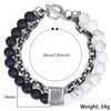 Natural Map Stone Men's Beaded Bracelet for women Stainless Steel Bracelets Male Jewelry Tiger eye 8 9 10 inch | Vimost Shop.