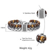 Natural Map Stone Men's Beaded Bracelet for women Stainless Steel Bracelets Male Jewelry Tiger eye 8 9 10 inch | Vimost Shop.