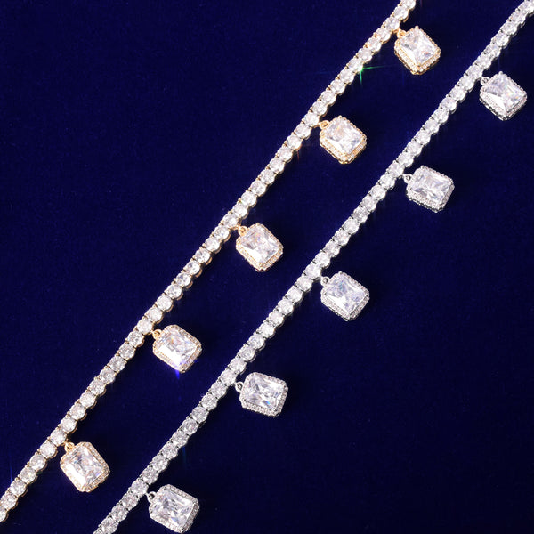 Tennis Chain With White Zircon Pendant Gold Color Charm Women Necklace Link Men's Hip Hop Jewelry adjustable | Vimost Shop.