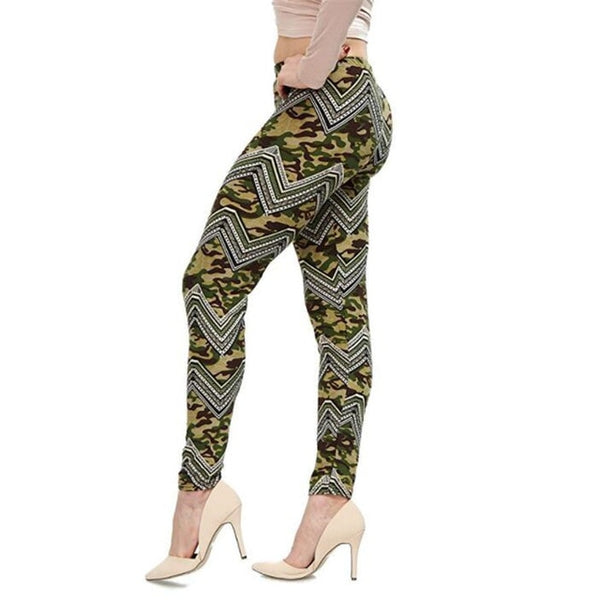 Camouflage Printing Elasticity Leggings Camouflage Fitness Pant Legins Casual Milk Legging For Women | Vimost Shop.