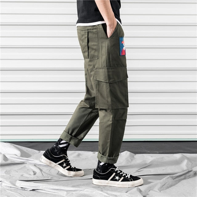 Hip Hop Boy Multi-pocket Elastic Waist Design Harem Pant Men Streetwear Punk Casual Trousers Jogger Male Dancing ins Pant | Vimost Shop.