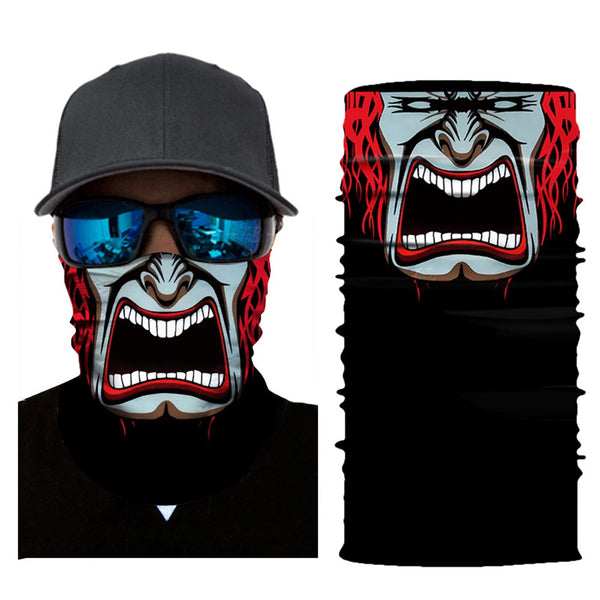 3D Seamless Magic Headband Skull Ghost Clown Neck Gaiter Face Cover Headwear Halloween Bandana UV Protection Biker Cover Scarf | Vimost Shop.