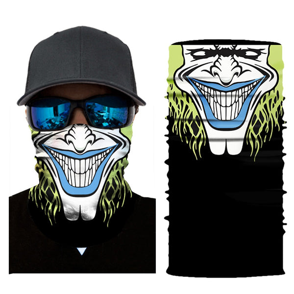 3D Seamless Magic Headband Skull Ghost Clown Neck Gaiter Face Cover Headwear Halloween Bandana UV Protection Biker Cover Scarf | Vimost Shop.