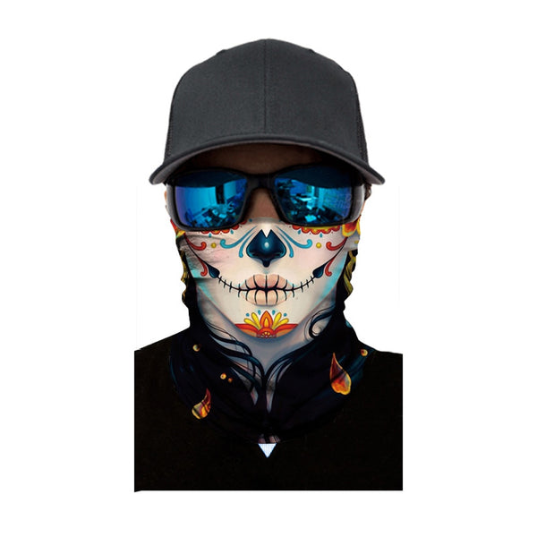 3D Seamless Magic Headband Skull Ghost Clown Neck Gaiter Face Cover Headwear Halloween Bandana UV Protection Biker Cover Scarf | Vimost Shop.
