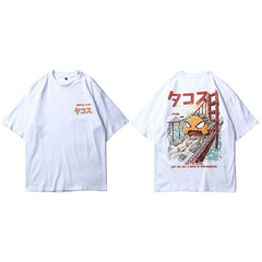 Hip Hop T Shirt Harajuku Japanese Monster Attack Funny T-Shirt