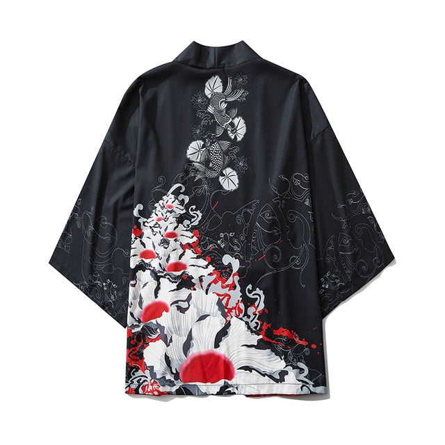 Japanese Style Cat Samurai Kimono Streetwear Men Women Cardigan Japan Harajuku Anime Robe Anime Clothes | Vimost Shop.
