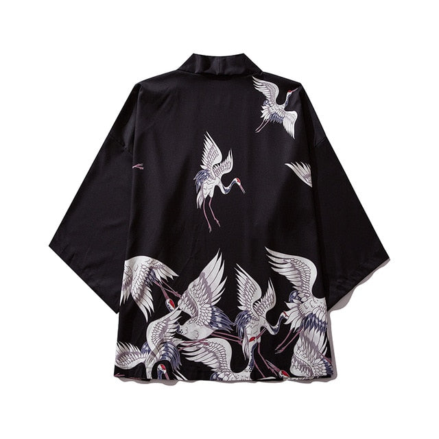 Japanese Style Cat Samurai Kimono Streetwear Men Women Cardigan Japan Harajuku Anime Robe Anime Clothes | Vimost Shop.
