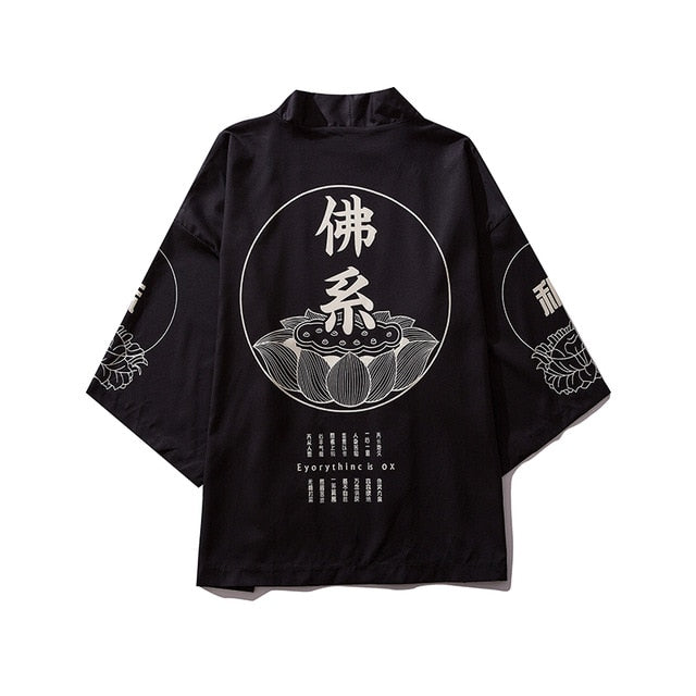 Japanese Style Cat Samurai Kimono Streetwear Men Women Cardigan Japan Harajuku Anime Robe Anime Clothes | Vimost Shop.