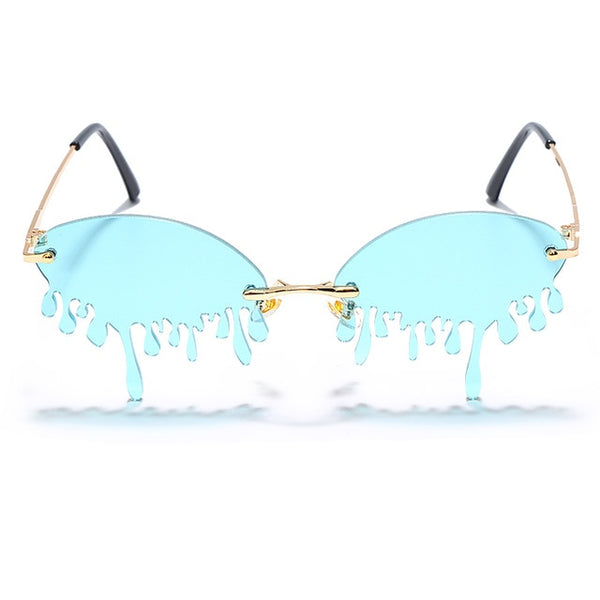 Fashion Rimless Sunglasses Women New Vintage Unique Tears Shape Steampunk Sunglasses Female Gafas Shades UV400 Oculos Feminino | Vimost Shop.