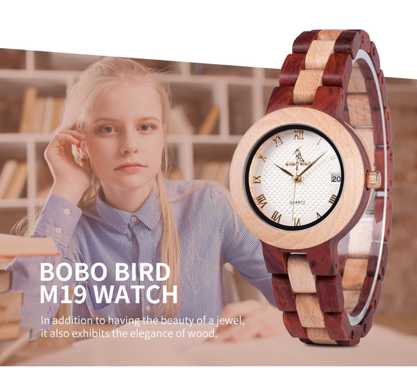 Wood Watch Female Women M19 Rose Sandal Minimal Dress Quartz Wristwatch Top Brand Luxury | Vimost Shop.