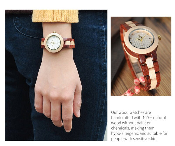 Wood Watch Female Women M19 Rose Sandal Minimal Dress Quartz Wristwatch Top Brand Luxury | Vimost Shop.