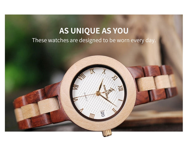 Wood Watch Female Women M19 Rose Sandal Minimal Dress Quartz Wristwatch Top Brand Luxury | Vimost Shop.