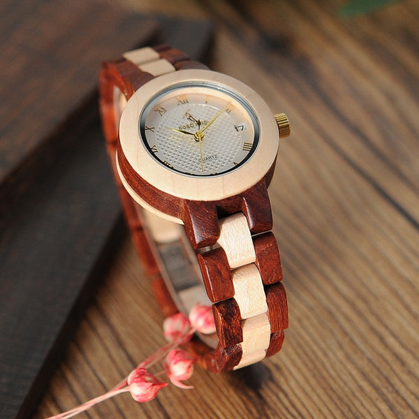 Wood Watch Female Women M19 Rose Sandal Minimal Dress Quartz Wristwatch Top Brand Luxury | Vimost Shop.