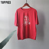 Summer t-shirts character printing tops tees solid color white t-shirts women drinking girls tops | Vimost Shop.