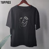 Summer t-shirts character printing tops tees solid color white t-shirts women drinking girls tops | Vimost Shop.
