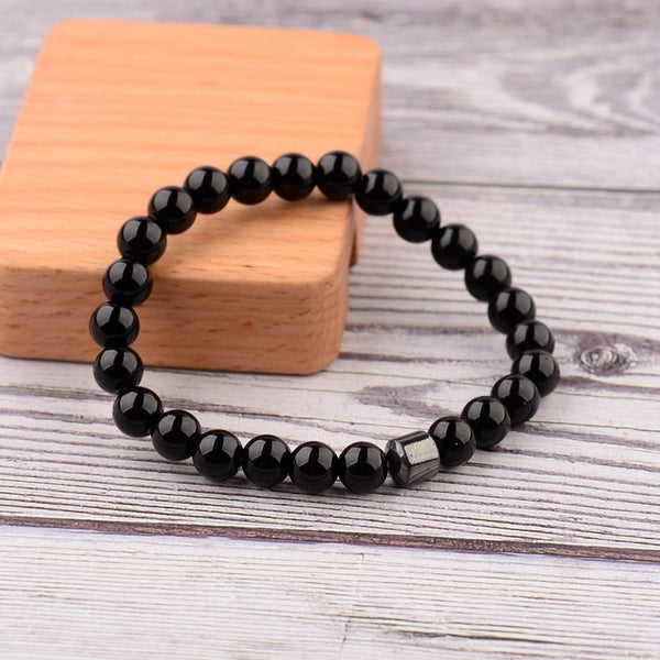 Pulsera hombre Cylinder Hematite Bracelets For Men Classic Nature Stone Beads Bracelets&Bangles Homme Yoga Jewelry | Vimost Shop.