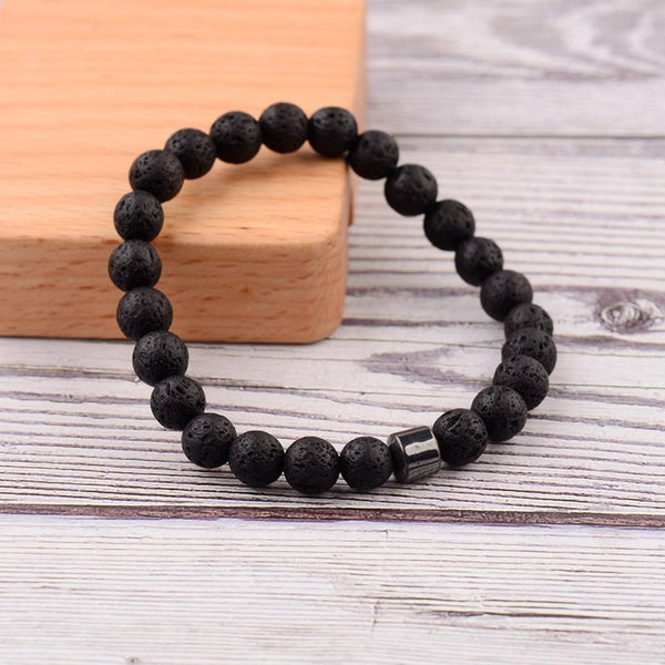 Pulsera hombre Cylinder Hematite Bracelets For Men Classic Nature Stone Beads Bracelets&Bangles Homme Yoga Jewelry | Vimost Shop.