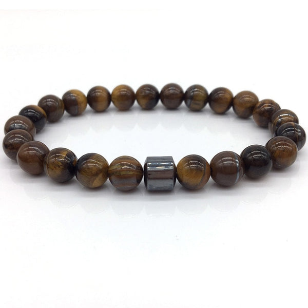 Pulsera hombre Cylinder Hematite Bracelets For Men Classic Nature Stone Beads Bracelets&Bangles Homme Yoga Jewelry | Vimost Shop.