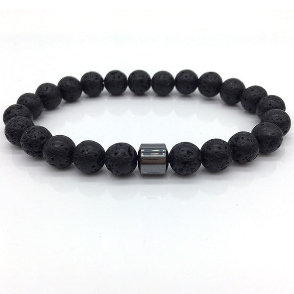 Pulsera hombre Cylinder Hematite Bracelets For Men Classic Nature Stone Beads Bracelets&Bangles Homme Yoga Jewelry | Vimost Shop.