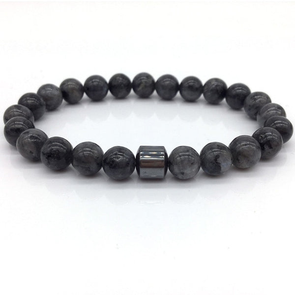 Pulsera hombre Cylinder Hematite Bracelets For Men Classic Nature Stone Beads Bracelets&Bangles Homme Yoga Jewelry | Vimost Shop.