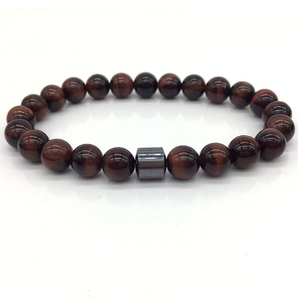 Pulsera hombre Cylinder Hematite Bracelets For Men Classic Nature Stone Beads Bracelets&Bangles Homme Yoga Jewelry | Vimost Shop.