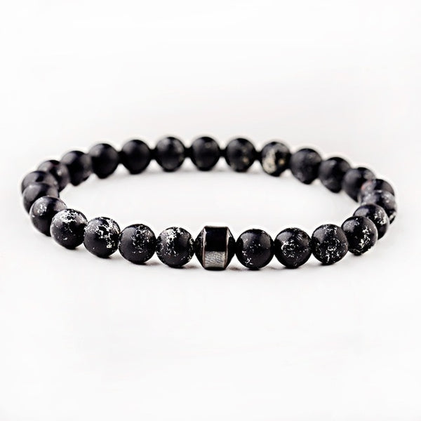 Pulsera hombre Cylinder Hematite Bracelets For Men Classic Nature Stone Beads Bracelets&Bangles Homme Yoga Jewelry | Vimost Shop.