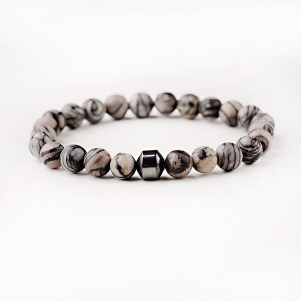 Pulsera hombre Cylinder Hematite Bracelets For Men Classic Nature Stone Beads Bracelets&Bangles Homme Yoga Jewelry | Vimost Shop.