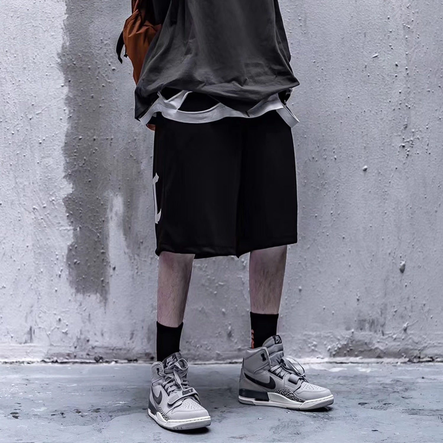 Techwear Style Print Hip Hop Pants Men 2020 Summer Streetwear Loose Cargo Shorts Cotton Jogger Streetpants Black | Vimost Shop.