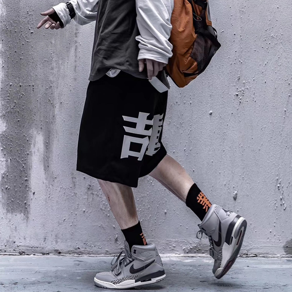 Techwear Style Print Hip Hop Pants Men 2020 Summer Streetwear Loose Cargo Shorts Cotton Jogger Streetpants Black | Vimost Shop.