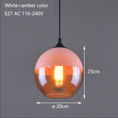 Nordic Modern loft hanging Glass Pendant Lamp Fixtures E27 E26 LED Pendant lights for Kitchen Restaurant Bar living room bedroom | Vimost Shop.