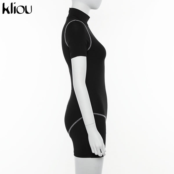 Women skinny bodysuit short sleeve playsuit Reflective letter print rompers | Vimost Shop.