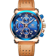 Men Watch Sport luminous chronograph leather Waterproof Top Brand OLEVS Fashion Luxury quartz clock watch Relogio Masculino | Vimost Shop.