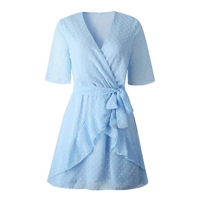 Simplee V-neck flower A-line summer dress women | Vimost Shop.