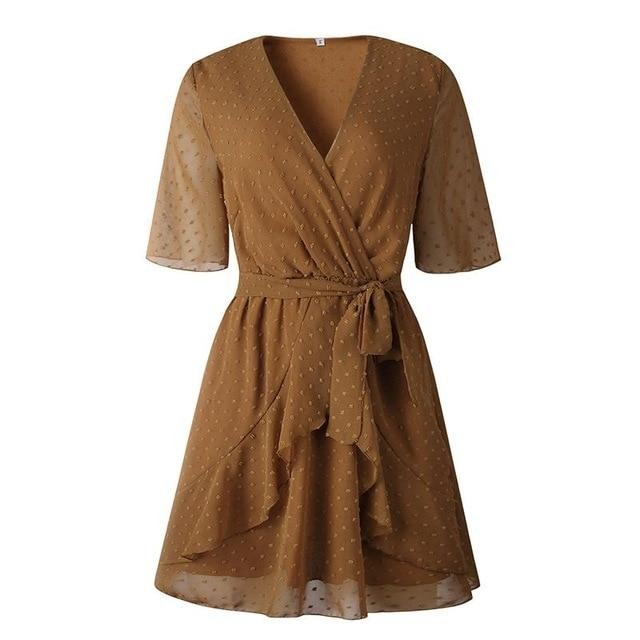 Simplee V-neck flower A-line summer dress women | Vimost Shop.