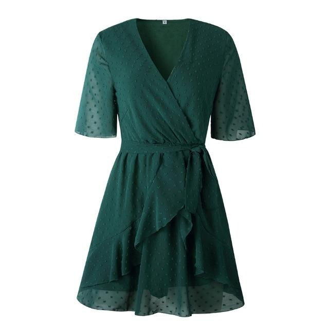 Simplee V-neck flower A-line summer dress women | Vimost Shop.