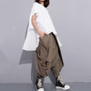 High Elastic Waist Black Fold Bandage Stitch Loose Long Cross-pants Women Trousers Fashion | Vimost Shop.