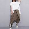 High Elastic Waist Black Fold Bandage Stitch Loose Long Cross-pants Women Trousers Fashion | Vimost Shop.